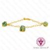 Pulseira Quartzo Verde - Banho de Ouro