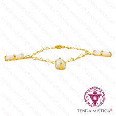 Pulseira Selenite - Banho de Ouro