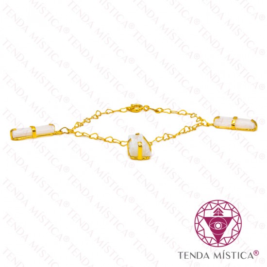 Pulseira Selenite - Banho de Ouro