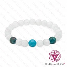 Pulseira Selenite + Apatite - 8mm