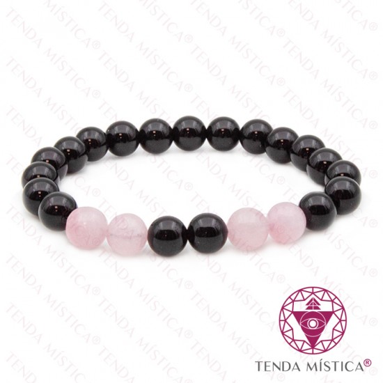 Pulseira Poder da Turmalina & Quartzo Rosa