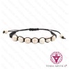 Pulseira Ajustável Macramé Howlite Branca 8mm