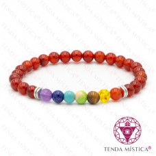 Pulseira Chakras Ágata Fogo 6mm