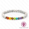 Pulseira Chakras Howlite Branca 6mm