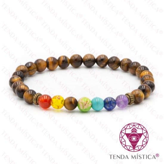 Pulseira Chakras Olho de Tigre 6mm