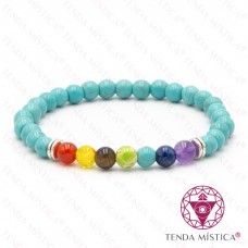 Pulseira Chakras Turquesa 6mm