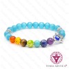 Pulseira Chakras Hamsá Olho de Gato Azul Claro