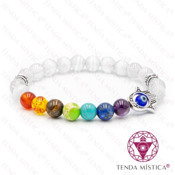 Pulseira Chakras Hamsá Selenite