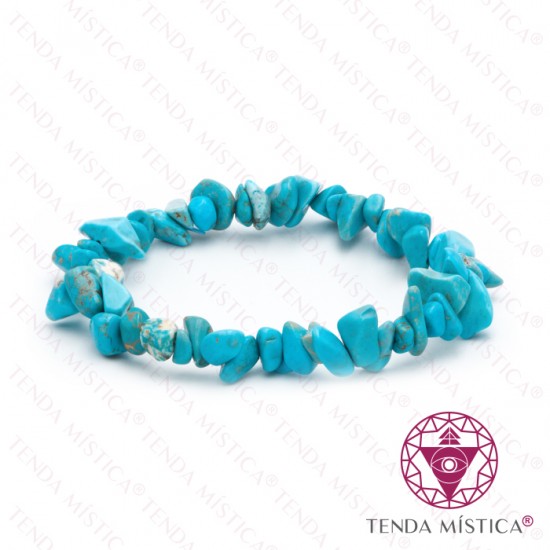 Pulseira Chips Howlite Turquesa