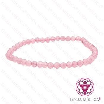 Pulseira Quartzo Rosa Multifacetada 4mm