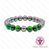 Pulseira Hematite + Olho de Tigre Verde 8mm