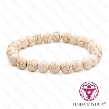 Pulseira Howlite Branca 8mm