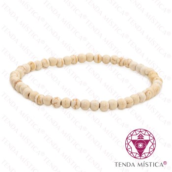 Pulseira Howlite Branca 4mm