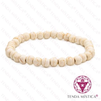 Pulseira Howlite Branca 6mm