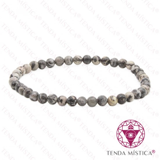 Pulseira Jaspe Cinza 4mm
