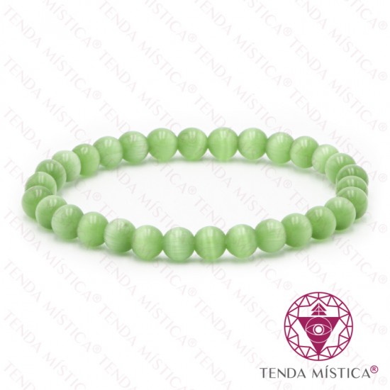 Pulseira Olho de Gato Verde Claro 6mm