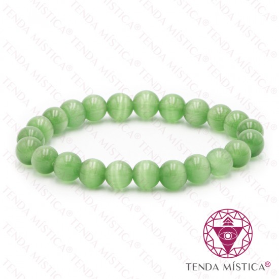Pulseira Olho de Gato Verde Claro 8mm