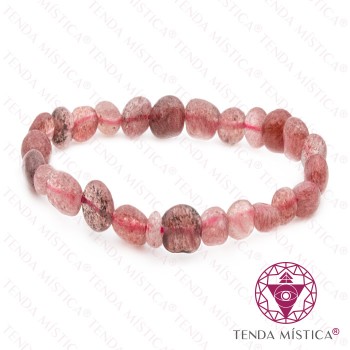 Pulseira Quartzo Morango Irregular