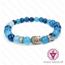 Pulseira Buddha Ágata Azul 6 e 8mm