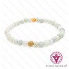 Pulseira Amazonite 6mm com contas douradas