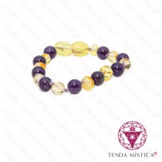 Pulseira Âmbar & Ametista Bebé 14cm