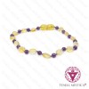 Pulseira Âmbar & Ametista 21cm