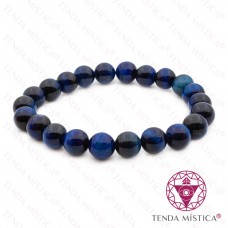 Pulseira Olho de Tigre Azul escuro 8mm