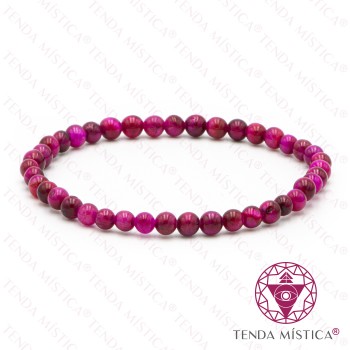 Pulseira Olho de Tigre Fúcsia 4mm