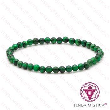 Pulseira Olho de Tigre Verde 4mm 