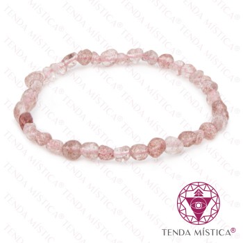 Pulseira Quartzo Morango Irregular