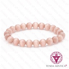 Pulseira Olho de Gato Rosa Seco 8mm