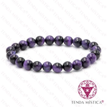 Pulseira Olho de Tigre Roxo 8mm