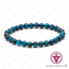 Pulseira Olho de Tigre Azul claro 6mm