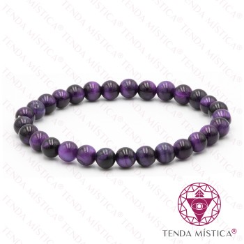 Pulseira Olho de Tigre Roxo 6mm