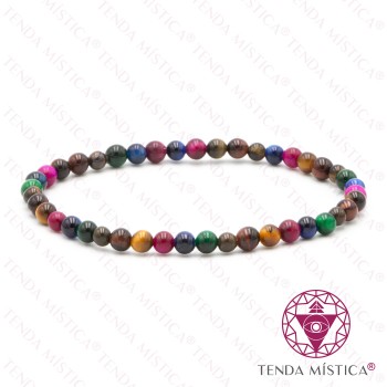 Pulseira Olho de Tigre Multicolor 4mm