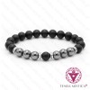 Pulseira Tripla Hematite & Vulcânica Polida