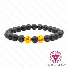 Pulseira Poder do Âmbar - Howlite Negra