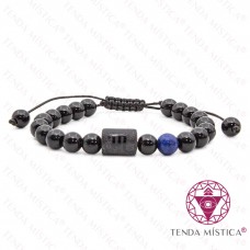 Pulseira Signo Ajustável Escorpião Lápis Lazúli