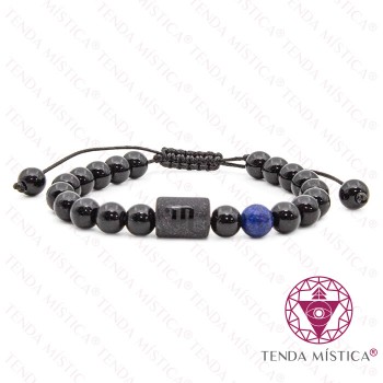Pulseira Signo Ajustável Escorpião Lápis Lazúli