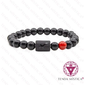 Pulseira Signo Sagitário Ágata Fogo