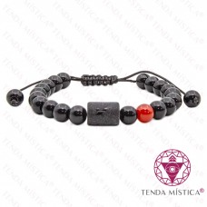 Pulseira Signo Ajustável Sagitário Ágata Fogo