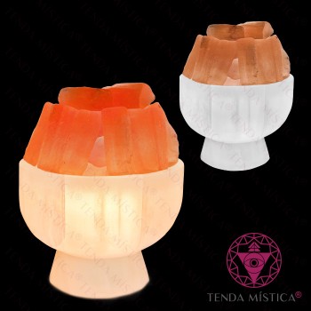 Selenite Candeeiro Cuenco Laranja Grande