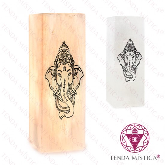 Selenite Candeeiro Retangular Ganesh Preto