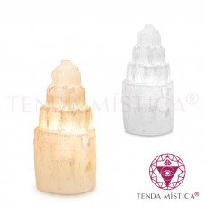 Selenite Candeeiro Torre 15cm