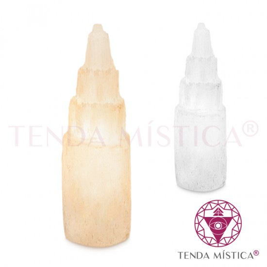 Selenite Candeeiro Torre 35cm Selenite Candeeiro Torre 35cm