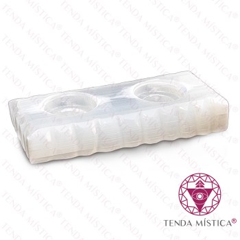 Selenite Castiçal Duplo Retangular 15cm