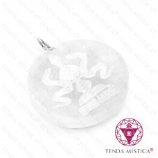 Pendente Selenite Círculo Oxumaré