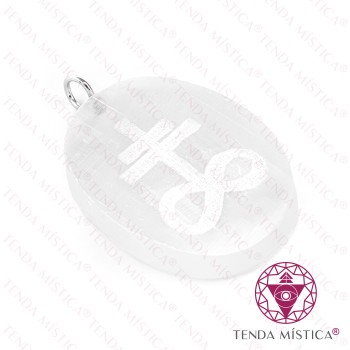 Pendente Selenite Oval Cruz Leviatã