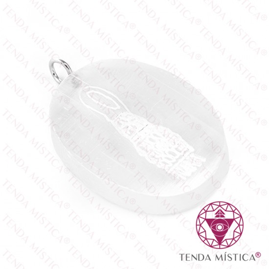Pendente Selenite Oval Nanã