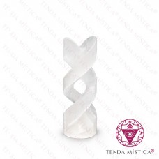 Selenite Torre Dupla torneada 15cm